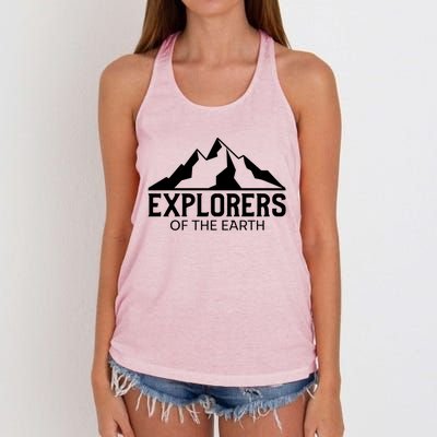 Explorers Of The Earth For Nature Lovers Illustration Gift Women's Knotted Racerback Tank