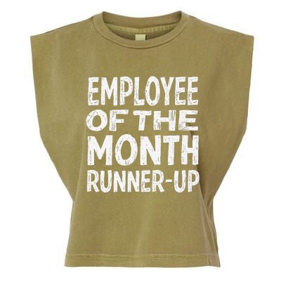 Employee Of The Month Runnerup Funny Office Humor Garment-Dyed Women's Muscle Tee