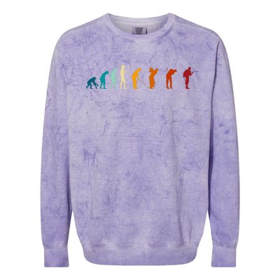 Evolution Of The Golfing Man Colorblast Crewneck Sweatshirt