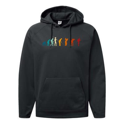 Evolution Of The Golfing Man Performance Fleece Hoodie