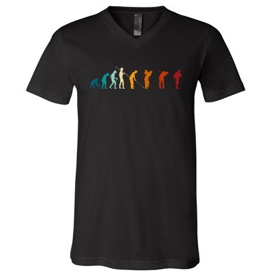 Evolution Of The Golfing Man V-Neck T-Shirt