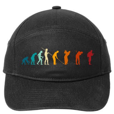 Evolution Of The Golfing Man 7-Panel Snapback Hat