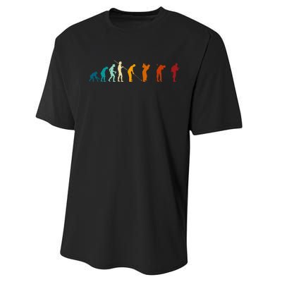 Evolution Of The Golfing Man Performance Sprint T-Shirt