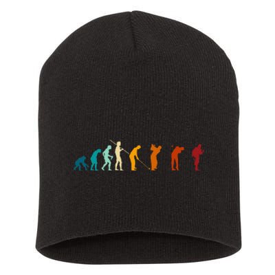 Evolution Of The Golfing Man Short Acrylic Beanie