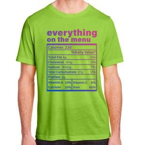 Everything On The U Nutrition Facts Thanksgiving Food Great Gift Adult ChromaSoft Performance T-Shirt