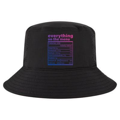 Everything On The U Nutrition Facts Thanksgiving Food Great Gift Cool Comfort Performance Bucket Hat