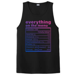 Everything On The U Nutrition Facts Thanksgiving Food Great Gift PosiCharge Competitor Tank