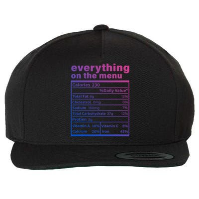 Everything On The U Nutrition Facts Thanksgiving Food Great Gift Wool Snapback Cap