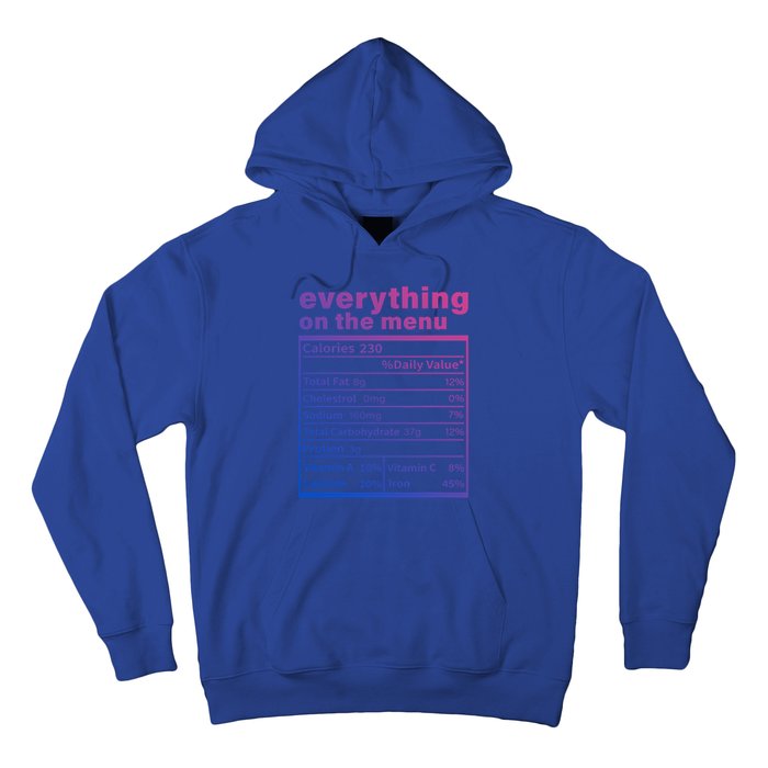 Everything On The U Nutrition Facts Thanksgiving Food Great Gift Hoodie