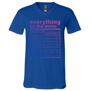 Everything On The U Nutrition Facts Thanksgiving Food Great Gift V-Neck T-Shirt