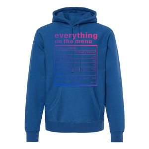 Everything On The U Nutrition Facts Thanksgiving Food Great Gift Premium Hoodie