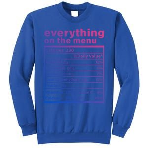 Everything On The U Nutrition Facts Thanksgiving Food Great Gift Tall Sweatshirt