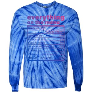 Everything On The U Nutrition Facts Thanksgiving Food Great Gift Tie-Dye Long Sleeve Shirt