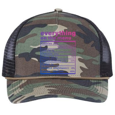 Everything On The U Nutrition Facts Thanksgiving Food Great Gift Retro Rope Trucker Hat Cap