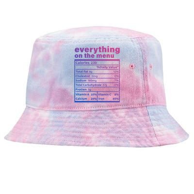 Everything On The U Nutrition Facts Thanksgiving Food Great Gift Tie-Dyed Bucket Hat