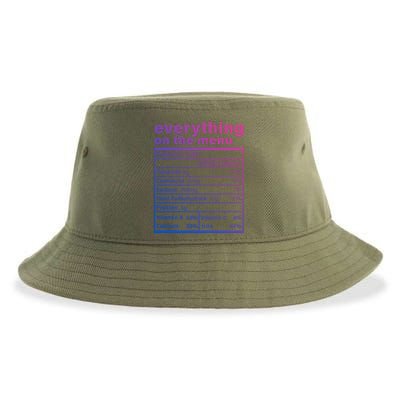 Everything On The U Nutrition Facts Thanksgiving Food Great Gift Sustainable Bucket Hat