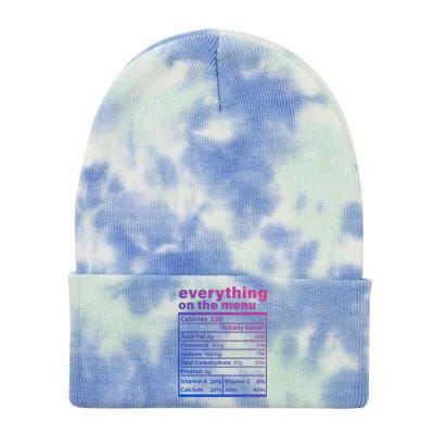 Everything On The U Nutrition Facts Thanksgiving Food Great Gift Tie Dye 12in Knit Beanie