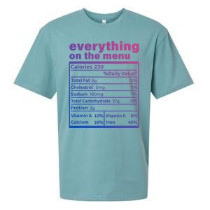 Everything On The U Nutrition Facts Thanksgiving Food Great Gift Sueded Cloud Jersey T-Shirt