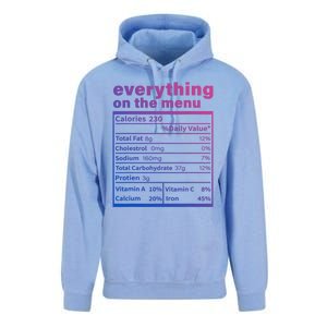 Everything On The U Nutrition Facts Thanksgiving Food Great Gift Unisex Surf Hoodie