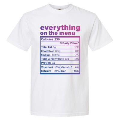 Everything On The U Nutrition Facts Thanksgiving Food Great Gift Garment-Dyed Heavyweight T-Shirt