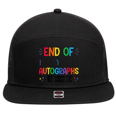 End Of The Year Autographs 20242025 Last Day Of School 7 Panel Mesh Trucker Snapback Hat