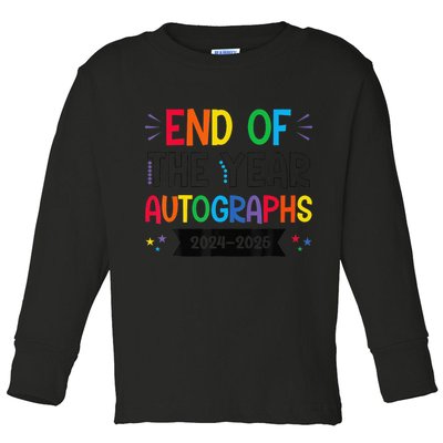 End Of The Year Autographs 20242025 Last Day Of School Toddler Long Sleeve Shirt