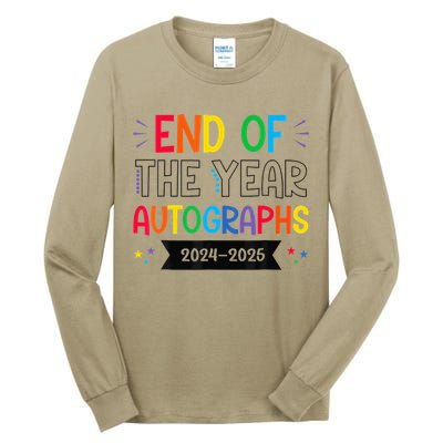 End Of The Year Autographs 20242025 Last Day Of School Tall Long Sleeve T-Shirt