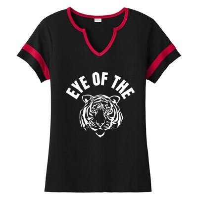 Eye Of The Tiger Inspirational Quote Workout Fitness Gift Ladies Halftime Notch Neck Tee