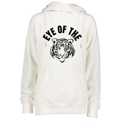 Eye Of The Tiger Inspirational Quote Workout Fitness Gift Womens Funnel Neck Pullover Hood