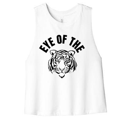 Eye Of The Tiger Inspirational Quote Workout Fitness Gift Women's Racerback Cropped Tank