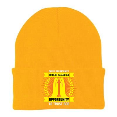 Every Opportunity To Fear Is Also An Opportunity To Trust God Knit Cap Winter Beanie