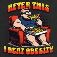 Eat Pizza And Beat Obesity 7 Panel Mesh Trucker Snapback Hat