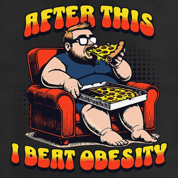 Eat Pizza And Beat Obesity 11oz C Handle Ceramic Mug