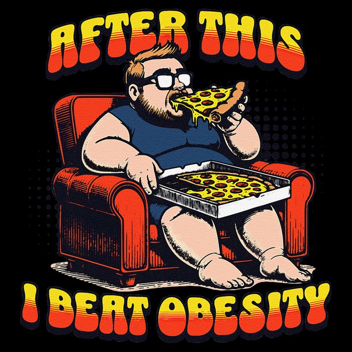 Eat Pizza And Beat Obesity Drawstring Bag