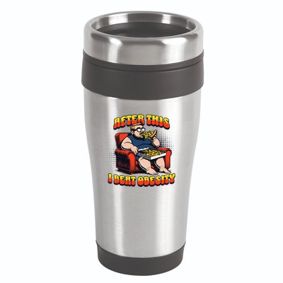 Eat Pizza And Beat Obesity 16oz Travel Tumbler