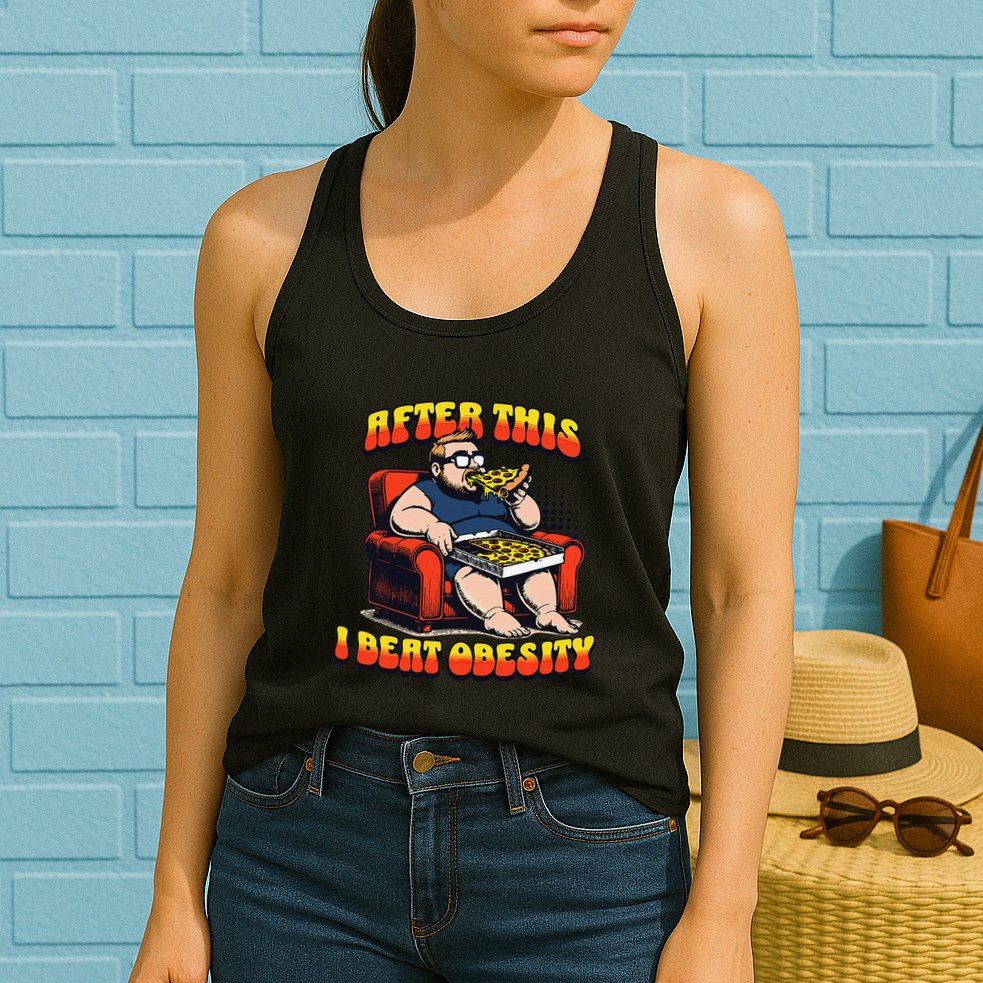 Eat Pizza And Beat Obesity Womens Tank Top