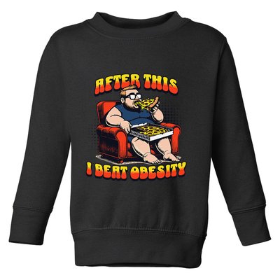 Eat Pizza And Beat Obesity Toddler Sweatshirt