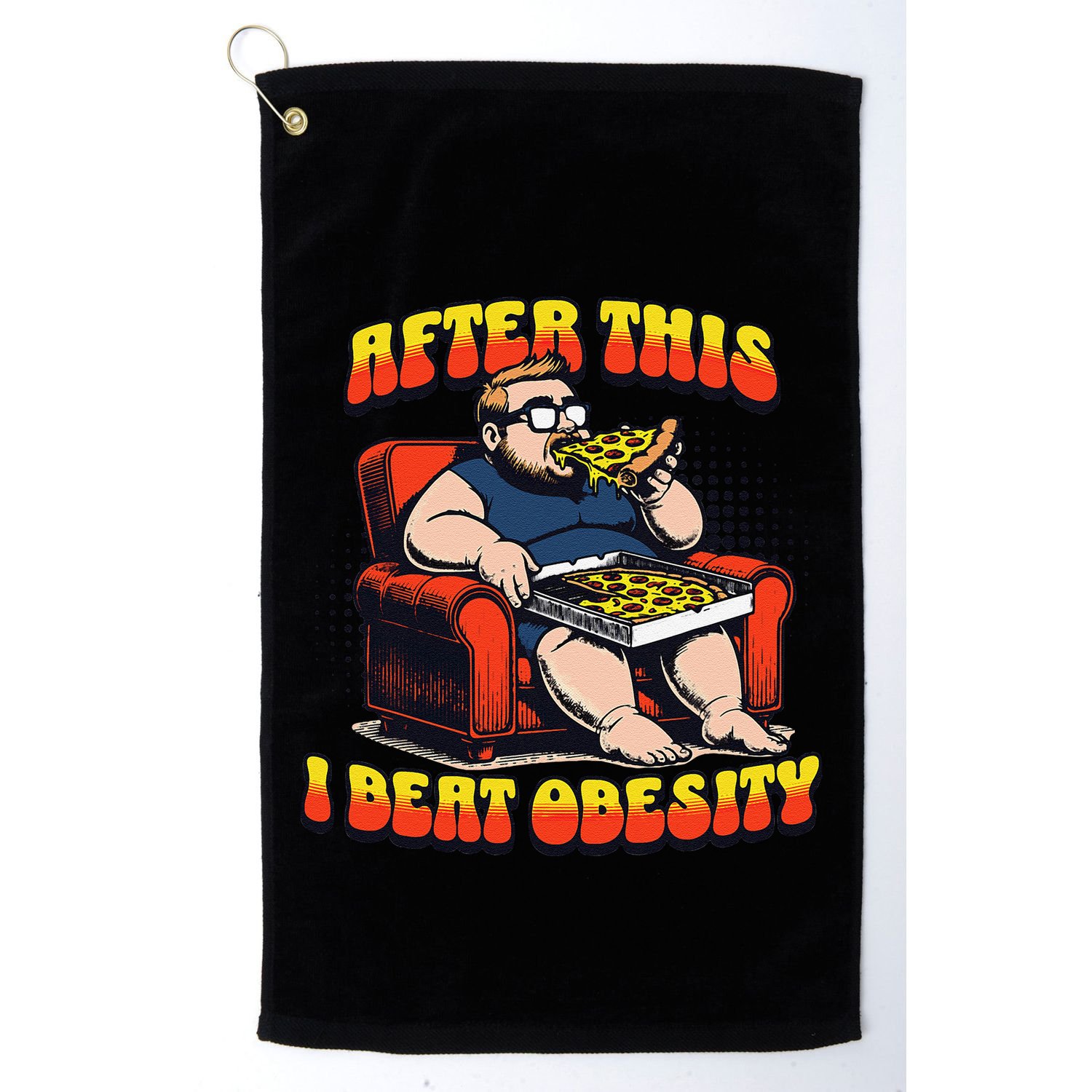 Eat Pizza And Beat Obesity Golf Towel