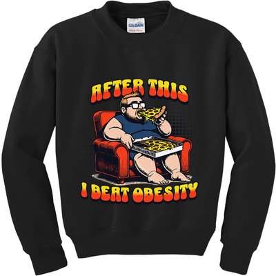 Eat Pizza And Beat Obesity Kids Sweatshirt