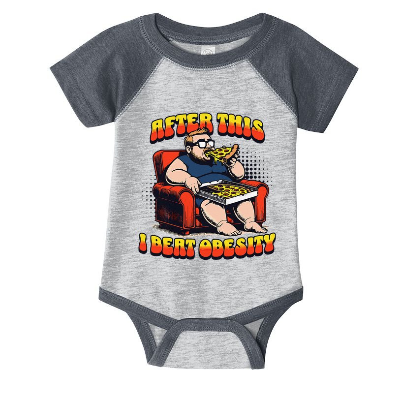 Eat Pizza And Beat Obesity Infant Baby Jersey Bodysuit