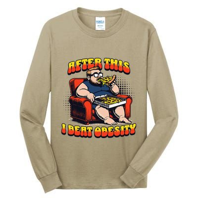 Eat Pizza And Beat Obesity Tall Long Sleeve T-Shirt