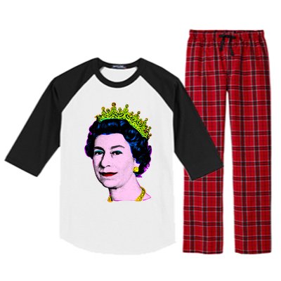 Elizabeth Pop Art Portrait Coronation Queen Of England Cool Gift Raglan Sleeve Pajama Set