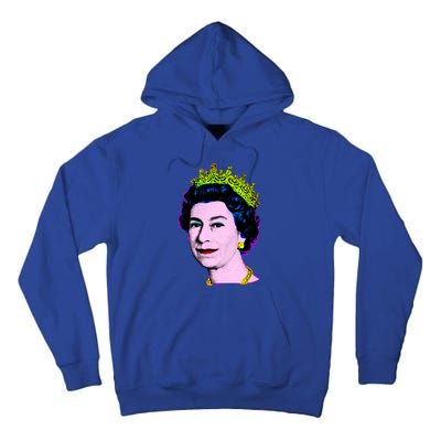 Elizabeth Pop Art Portrait Coronation Queen Of England Cool Gift Tall Hoodie