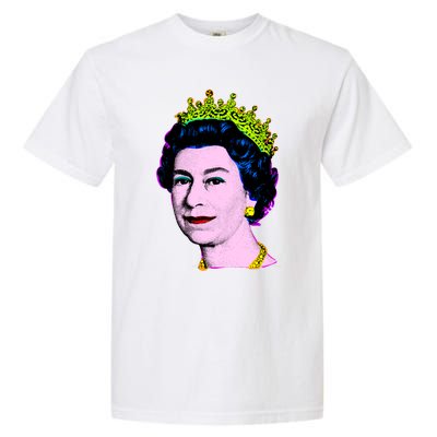 Elizabeth Pop Art Portrait Coronation Queen Of England Cool Gift Garment-Dyed Heavyweight T-Shirt