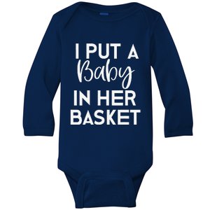 Easter Pregnancy Announcement Dad I Put A Baby In Baby Long Sleeve Bodysuit