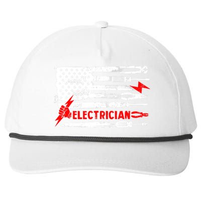 Electrician Patriotic American Flag Electrician Gift Snapback Five-Panel Rope Hat