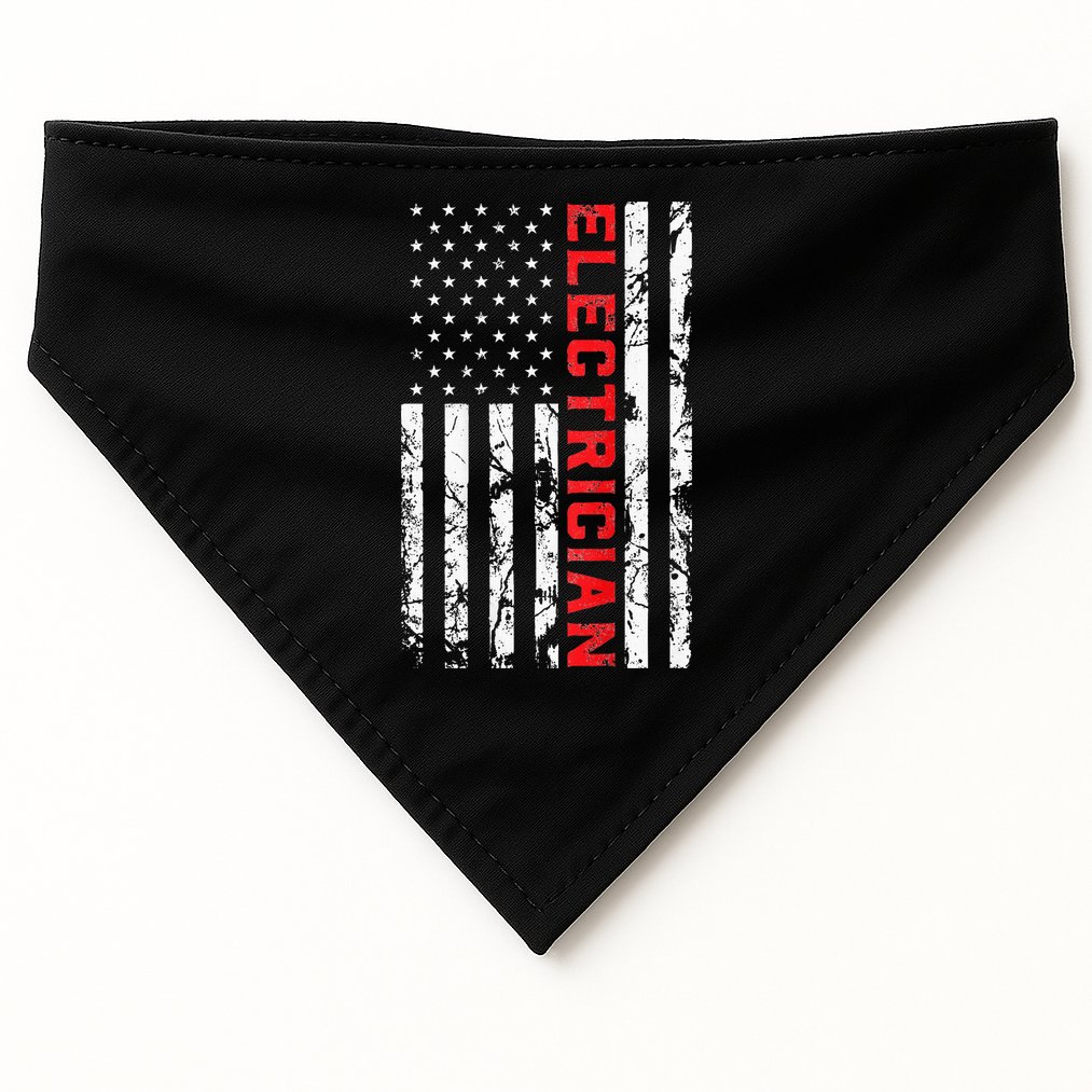 Electrician Patriotic American flag electrician father day USA-Made Doggie Bandana