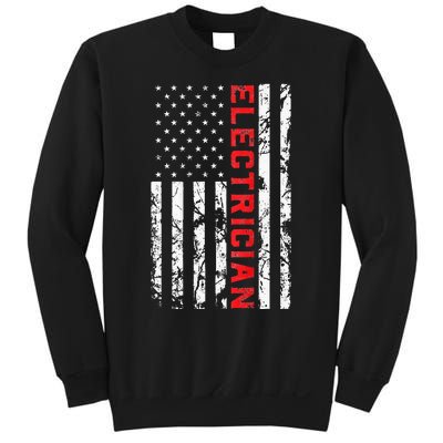 Electrician Patriotic American flag electrician father day Sweatshirt