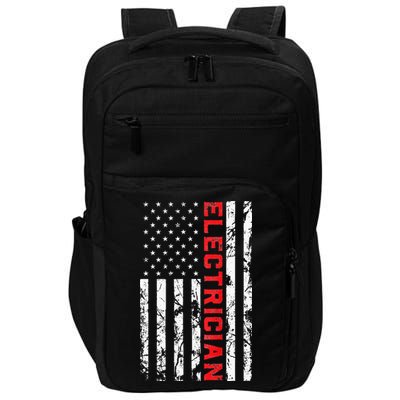 Electrician Patriotic American flag electrician father day Impact Tech Backpack