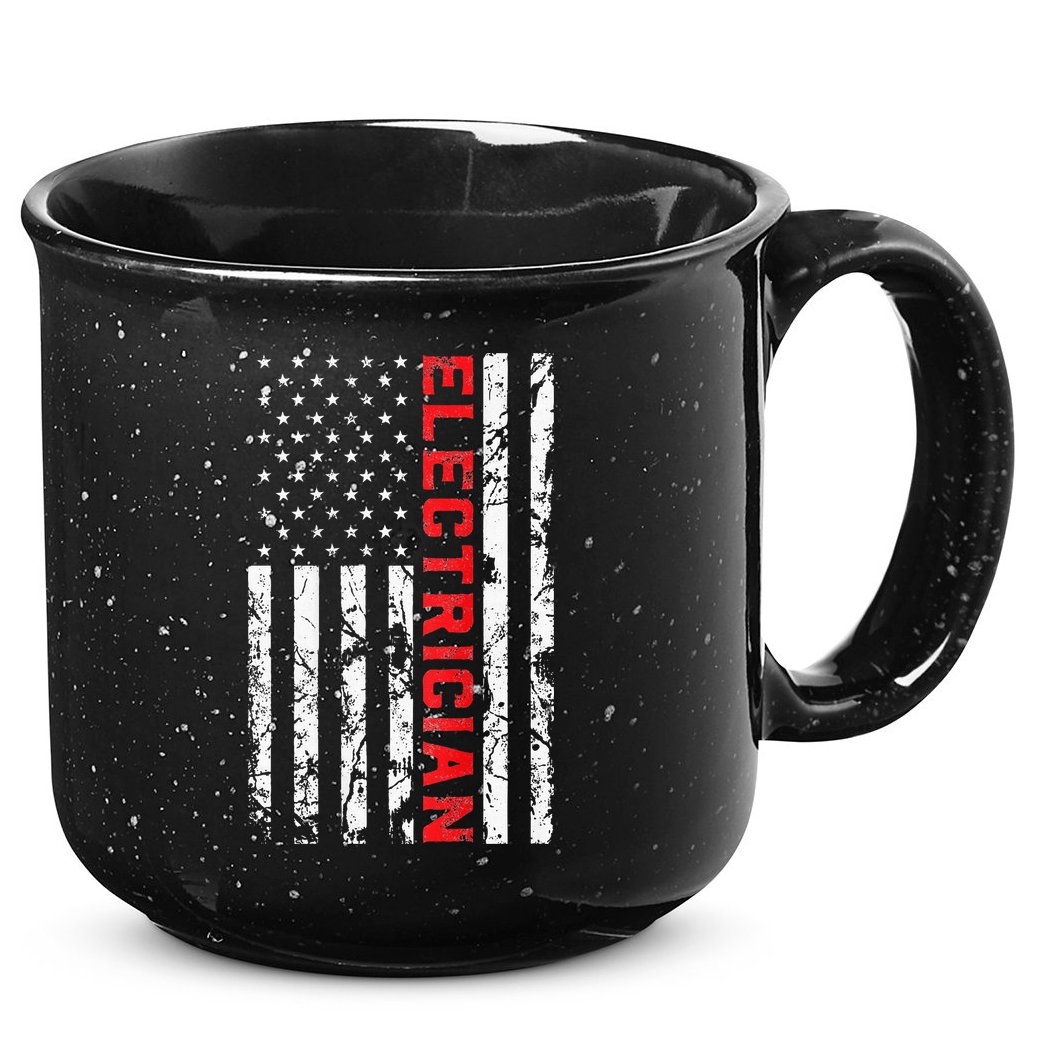 Electrician Patriotic American flag electrician father day 15oz Campfire Ceramic Mug
